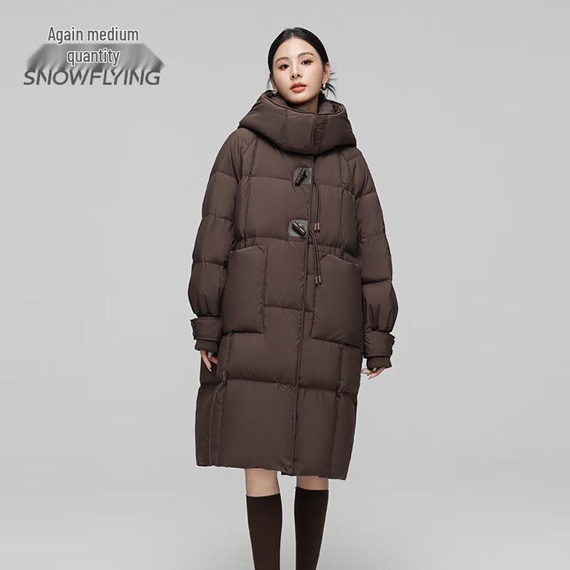 SNOWFLYING Women's Hooded Mid-length Down Jacket