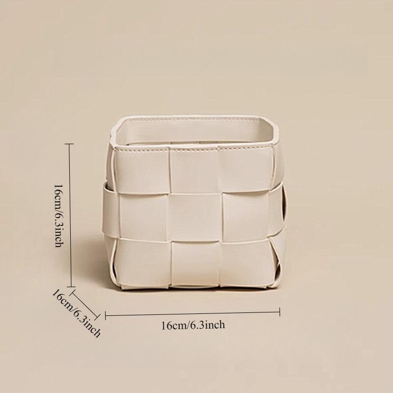 

Desktop Storage Bucket Sundries Storage Basket Square Storage Basket for Entrance Desktop Home Organization білий