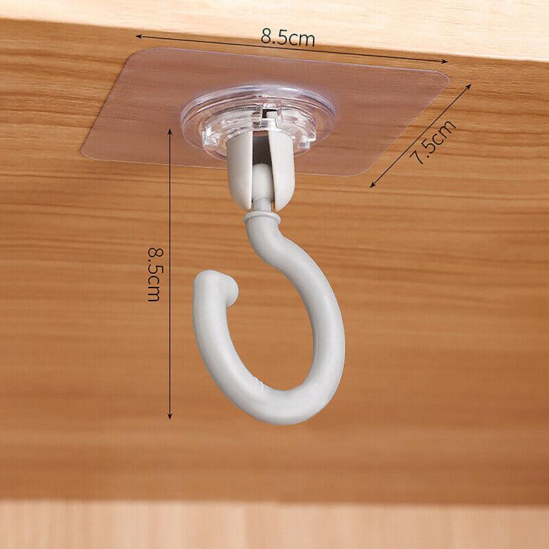 

2шт самоклеящиеся крючки потолочные вращающиеся крючки настенная дверь сильный липкий крючок на присоске Gray-