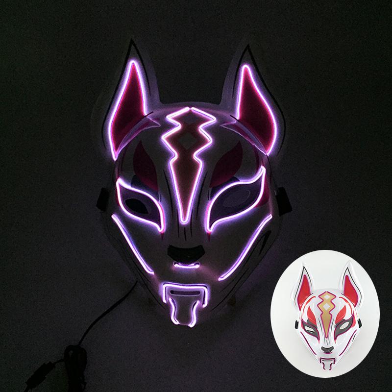 Halloween Game Glowing Mask Led Light Up Mask Cosplay Fox Mask For Festival Halloween Costume Nightclub Flashing Dj Show Props