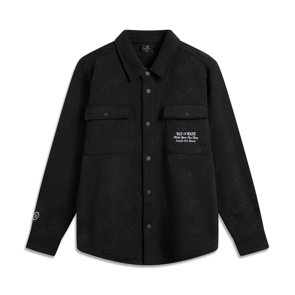 Li-Ning Letter Single-Breasted Lapel Loose Long Sleeve Jacket Men Jacket Black AFDV547-1