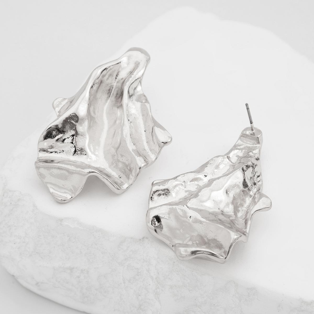 

Аксессуары Геометрические Неправильные Складки Серьги Жидкая Лава Ветер Женские Серьги Серьги-гвоздики