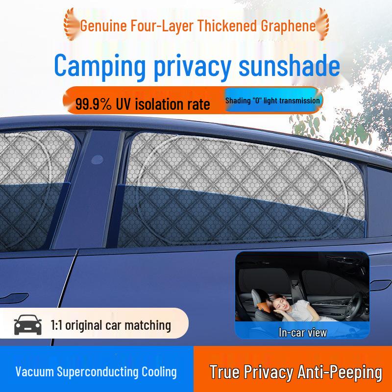 Xiaopeng M03 X9 P7+ Car Sunshade Curtain – Thickened, Heat-Resistant, Opaque Privacy Sun Block for Side Windows