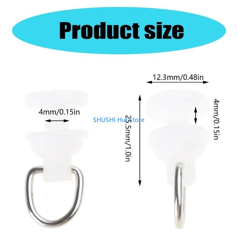 100 Stück Vorhangschienen-Zubehör Gleiter Vorhangschienen-Läufer Rollen Haken D57B