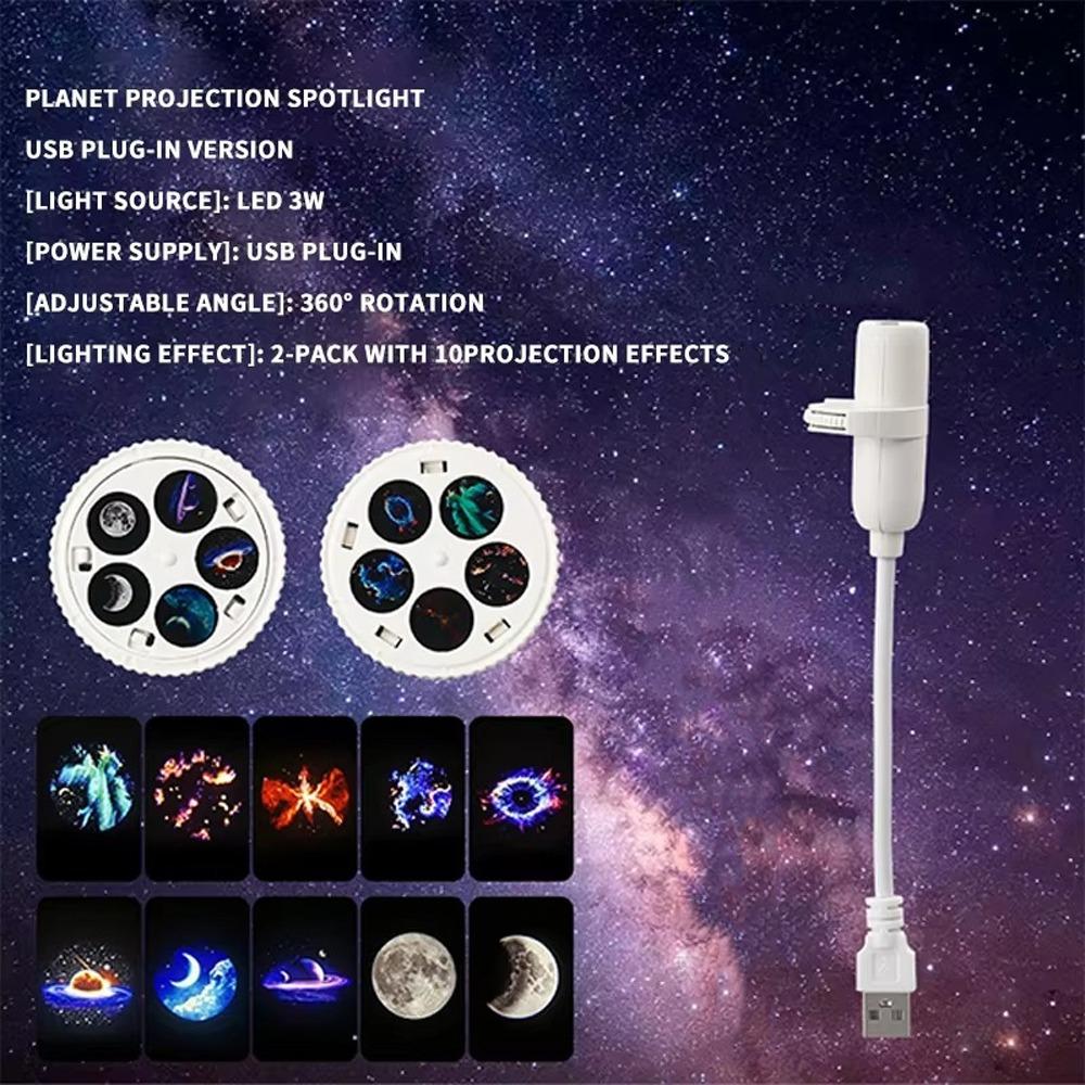 Flexible Neck Galaxy LED Projector 360 Degree Rotating Atmosphere Lamp Novelty Night Light Dorm