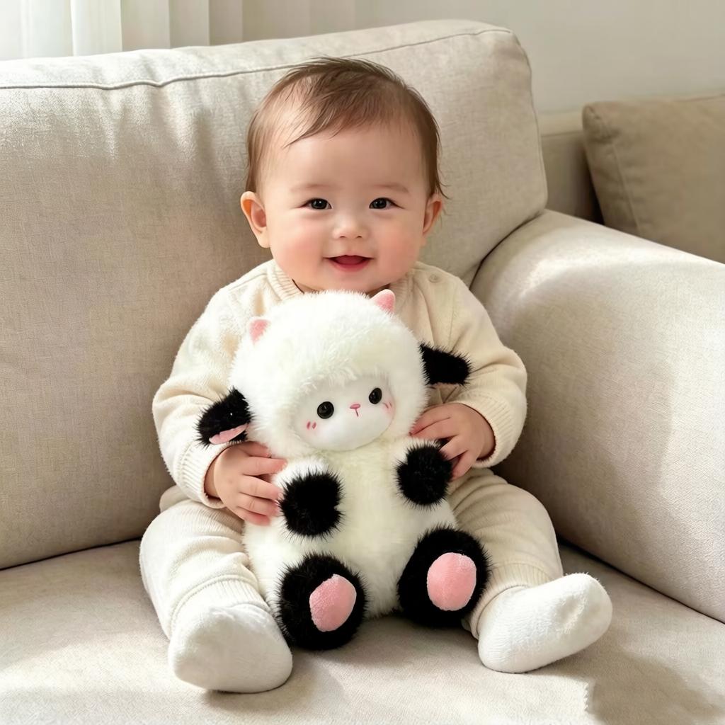 Favorite Toy Unisex White 22Cm Sitting Lamb Cartoon Plush Toy Stuffed Grassland Animal Doll Sleeping Companion Gift