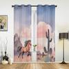 Horse Cactus Clouds Curtains for Bedroom Living Room Window Curtain Treatments Blinds Kitchen Home Decor Drapes