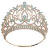 8 Colors Queen Round Crown High Tiaras and Crowns for Women Bridal Wedding Hair Jewelry Party Birthday Bride Headdress Pageant