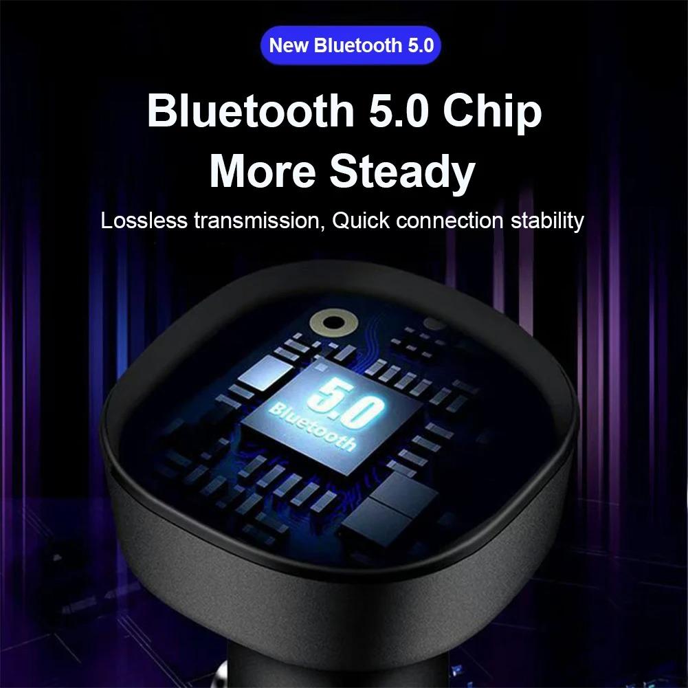 Transmisor FM Bluetooth 5.0 para Coche Pantalla Digital Doble USB Cargador Rápido Multifuncional Reproductor MP3 Llamada Manos Libres Inalámbrica Accesorios para Coche