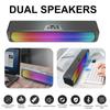 Portable Wireless Subwoofer with RGB Backlit Colorful Light Bluetooth-compatible Speaker for Home Desktop Laptop Support TF Card USB