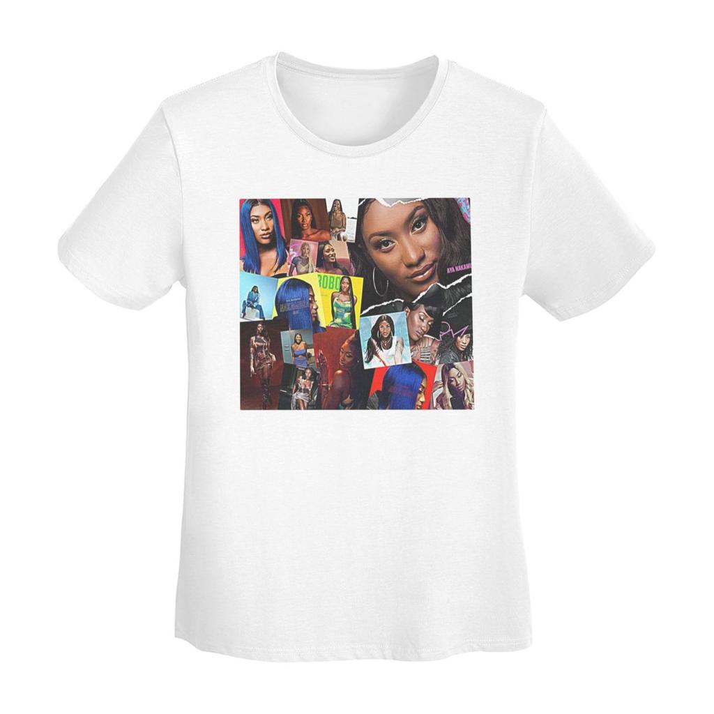 Aya Nakamura T-Shirt Damen Kurzarm T-Shirts Rundhalsausschnitt Kleidung Baumwolle Sommer T-Shirts Streetwear