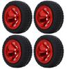 4PCS RC Car Model Accessories Fit for WLtoys 128 K98953 RC Aluminum Tires(Red)