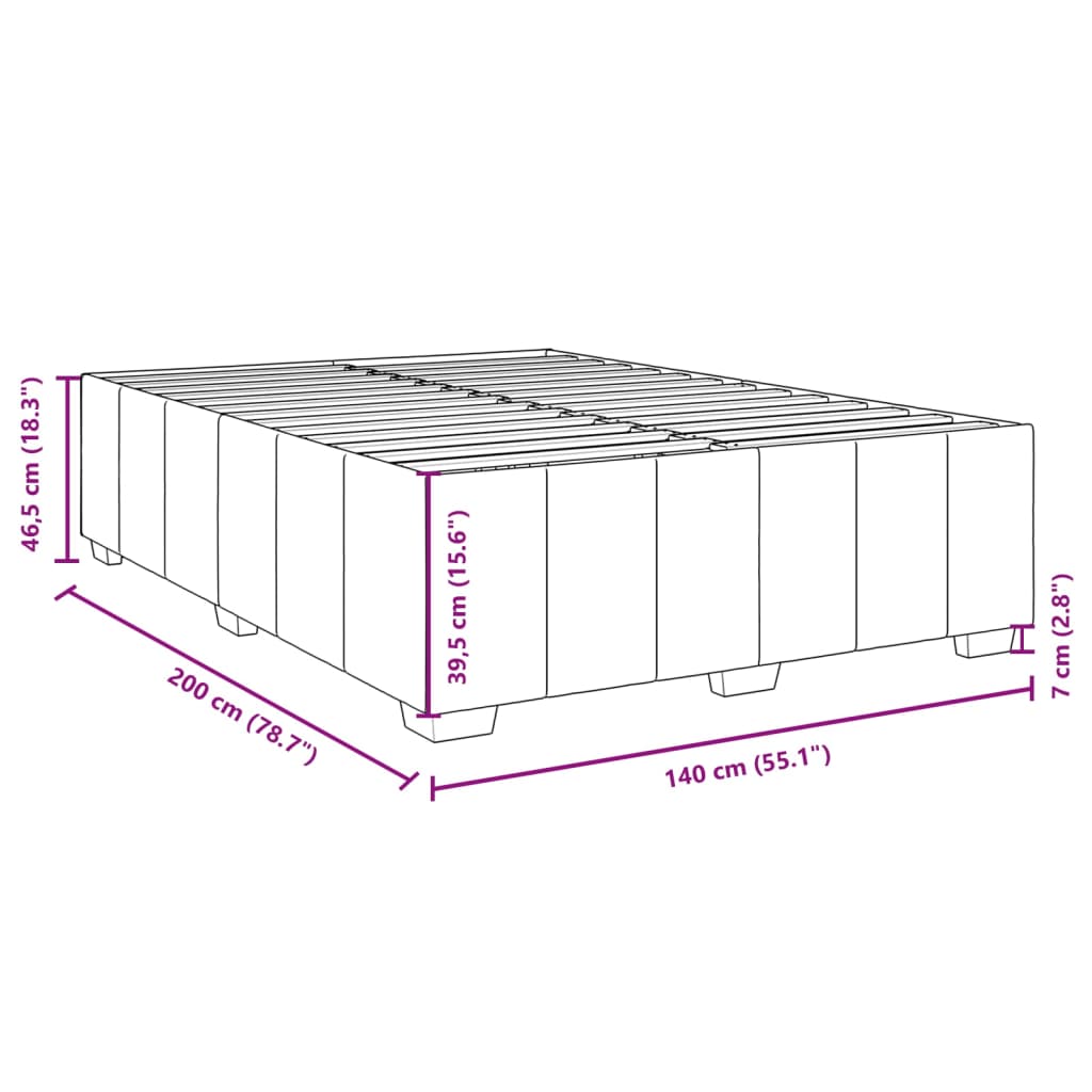 Bed Frame without Mattress Cream 140 x 200 cm Fabric
