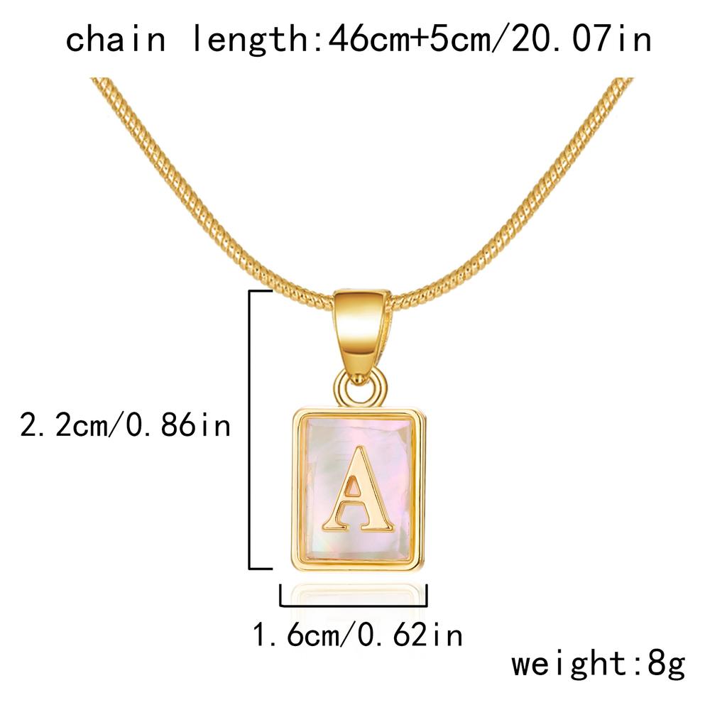 Fashion Shell 26 Letters A-Z Name Alphabet Pendant Necklace For Women Men Gold Color Choker Necklace Couples Birth Gift Jewelry