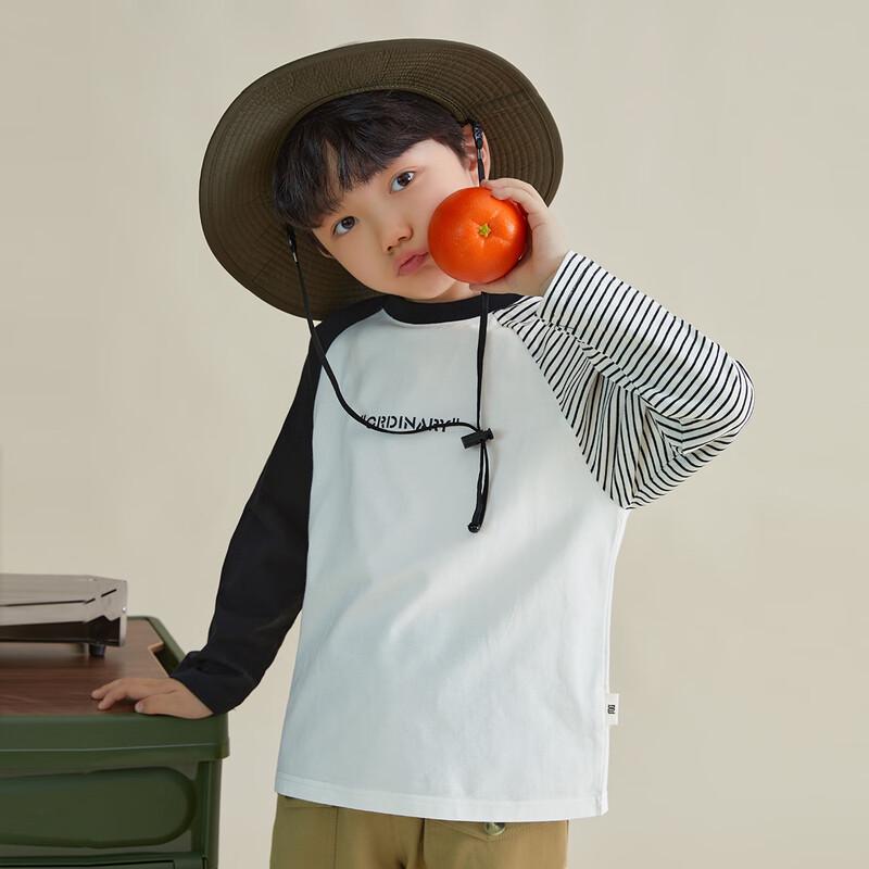 Duoduo Boys  Striped Color-block Raglan Long Sleeve T-shirt 130