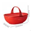 Hand Basket Imitation Bamboo Woven Thick Organizer Bin Red M