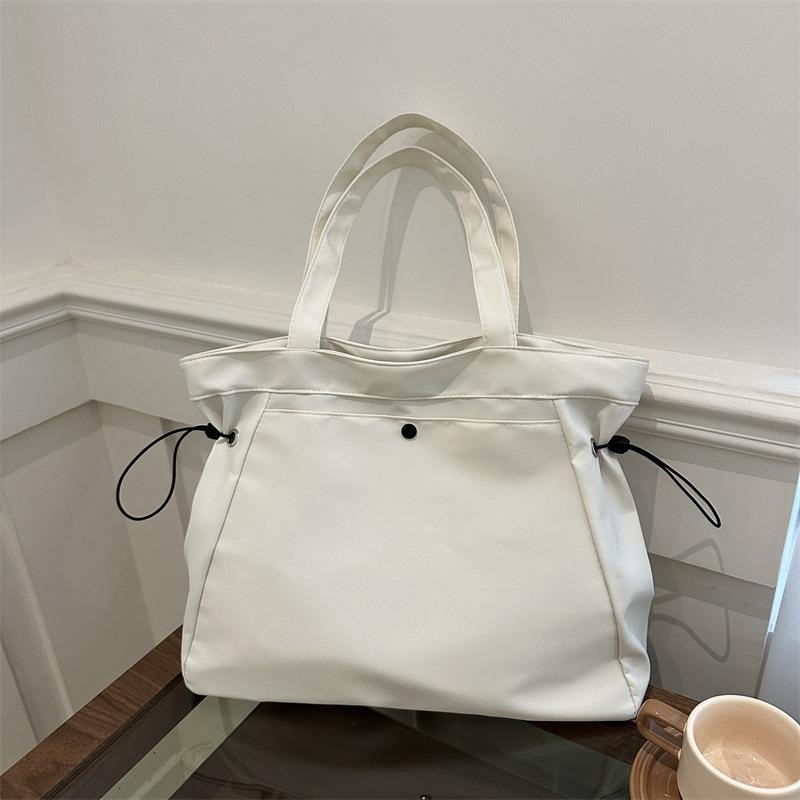 

Solid Color Canvas Bag Women s Large-capacity Tote Bag Versatile Shoulder Class Commuter Bag белый