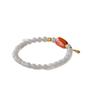Hetian Jade Bracelet for Women, White Jadeite Crystal, Jadeite, Clear Water Loose Beads, Turquoise Bracelet, Southern Red Agate Bracelet