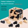 Rubberwood Kongming Lock Puzzle - Educational Decompression Toy with Luban Ball and Magic Bean Elements