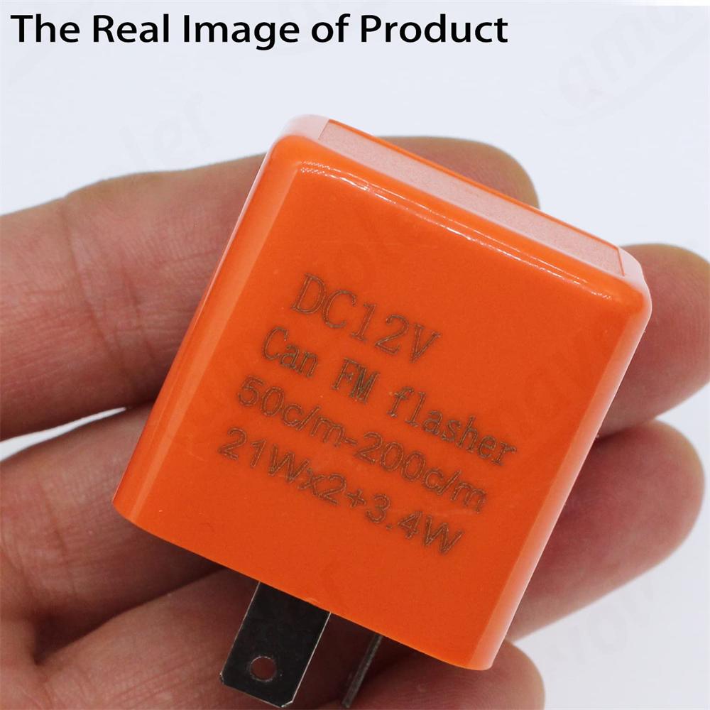 1pcs 2-Pin Orange LED Flasher ,Relay Universal Adjustable of Turn Signals Blinker Indicator Relays for Motorbike Motorcycle Accessories