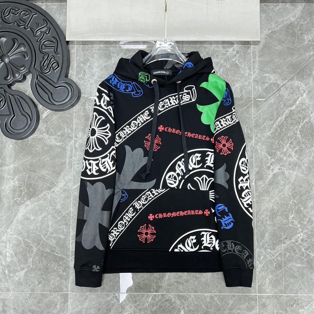 8616 CHROME HEARTS 2025 New Spring and Autumn Plus-size Thin Style Classic Style Logo Hooded Sweatshirt for Couples