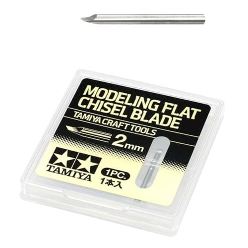Tamiya Craft Tool Series No. 143 Modeling Blade (Flat Chisel Blade, 2mm) for Plastic Models, 74143