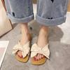 Bow Maternity Slippers Women's Summer Wear Flat Bottom Fashionable Versatile Word Soft Bottom Comfortable Non-slip Cool Slippers