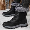 Large cotton winter outdoor snow boots, piled and thickened warm cotton shoes, waterproof and non-slip snow town travel ski shoes