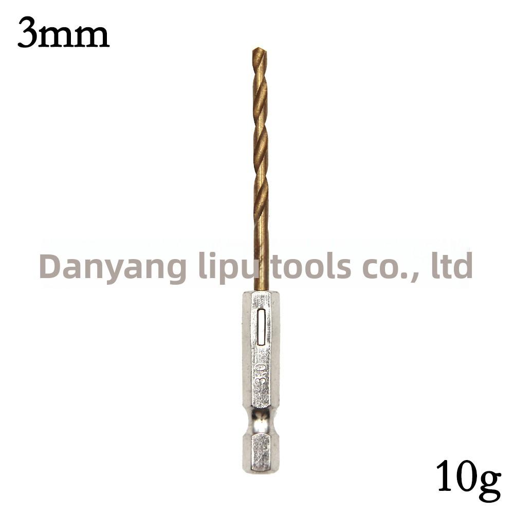 Set 13 Piese Burghie elicoidale cu coadă hexagonală placate cu titan 1,5 6,5 mm pentru mașină de găurit electrică, șurubelniță și șurubelniță pneumatică