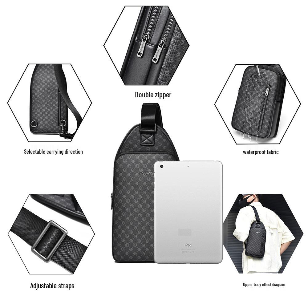 Men's 2024 High-End Waterproof Multifunctional Crossbody Bag - Casual Fashion Chest & Shoulder Bag