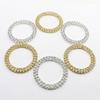 5pcs 48mm No Pole  Double Row Round Rhinestone Buckles for DIY Hair Accessory Wedding Initiation Ribbon Crystal