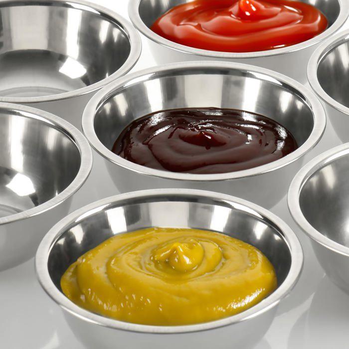 Ramequin - com-four - cf17193 - bol en métal - 8 pièces - 220 ml - argent