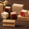 Exquisite Wooden Stamp Set: Cute Literary Seal for DIY Journal Decor (6 Pieces)