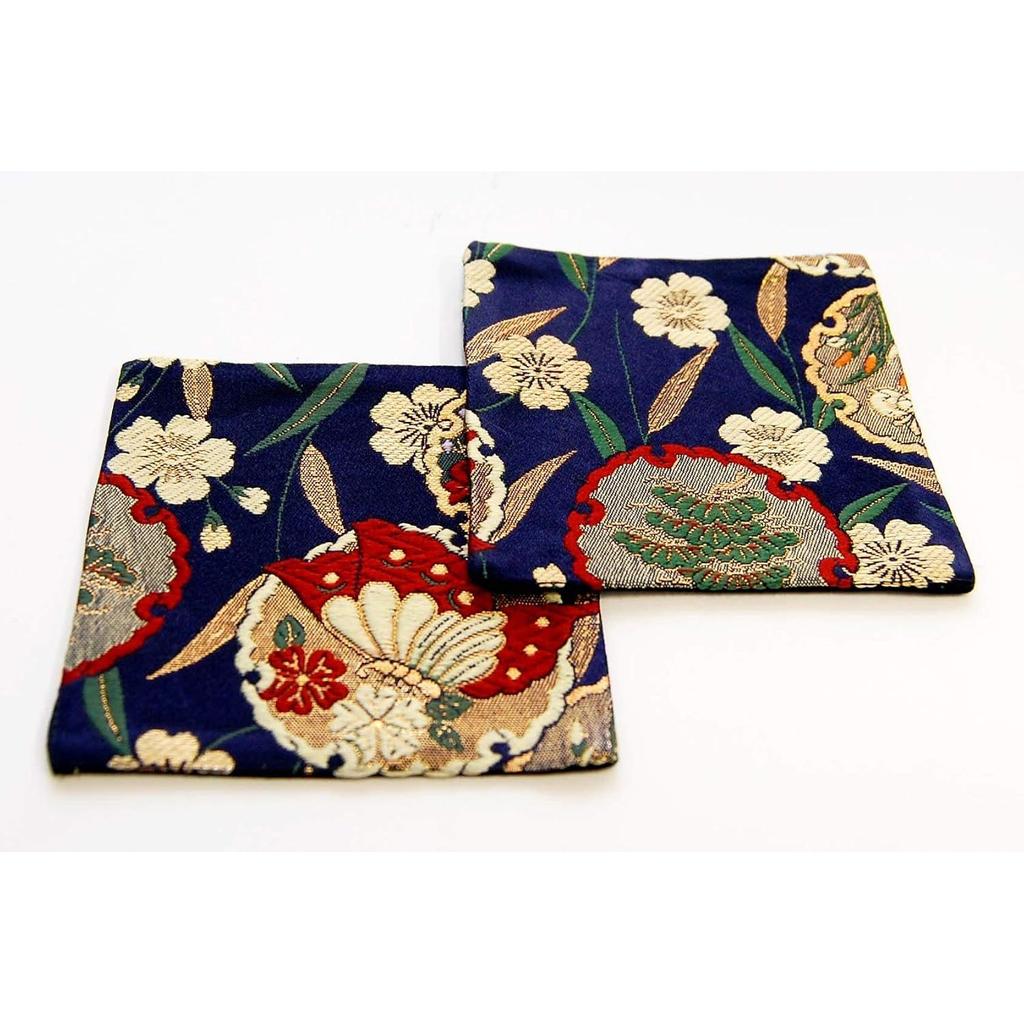 Japanese-style brocade kimono coasters set 2 (Aoi)