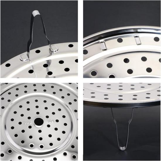 Mini Skater 1 Pack Stainless Steel Steamer Rack Stand Thicken Pressure Cooker Canning Racks with Detachable Legs for Stock Pot Steaming Tray Pans