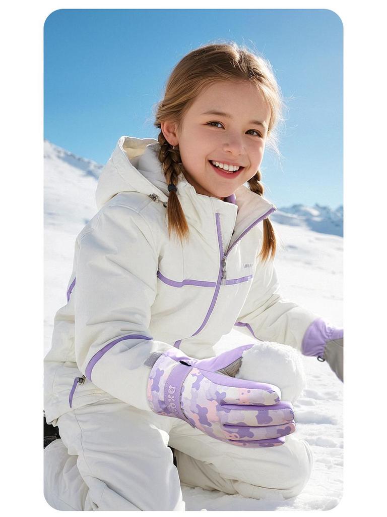 Children's Warm Waterproof Winter Ski Gloves, Non-Slip, Fleece-Lined for Ice Skating and Snow Play
