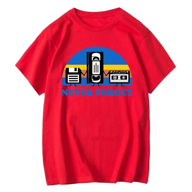Vergiss nie Satirische Grafiken Musik Interessante Bedruckte T-Shirts Lässiger Stil Unisex und Unisex Sommer Kurzarm Kleidung
