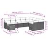 VidaXL Salon de Jardin avec Coussins 10 pcs, Canapés de Terrasse, Ensemble de Meubles de Patio, Mobilier d'Extérieur, Noir 3258717