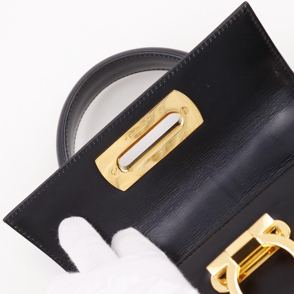 Salvatore Ferragamo Gancini Handbag BX-212193 black Calfskin Women Used