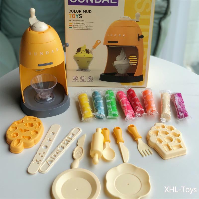 Children s Ice Cream Maker Clay Play Set - Creative Pretend Kitchen Toy