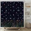 Pink Flower Butterfly Shower Curtain Natural Garden Landscape Home Fabric Bathroom Decoration Shower Curtain With Hook