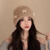 Women's Versatile Fashion Cold Hat Wool Blend Bow Knit Hat