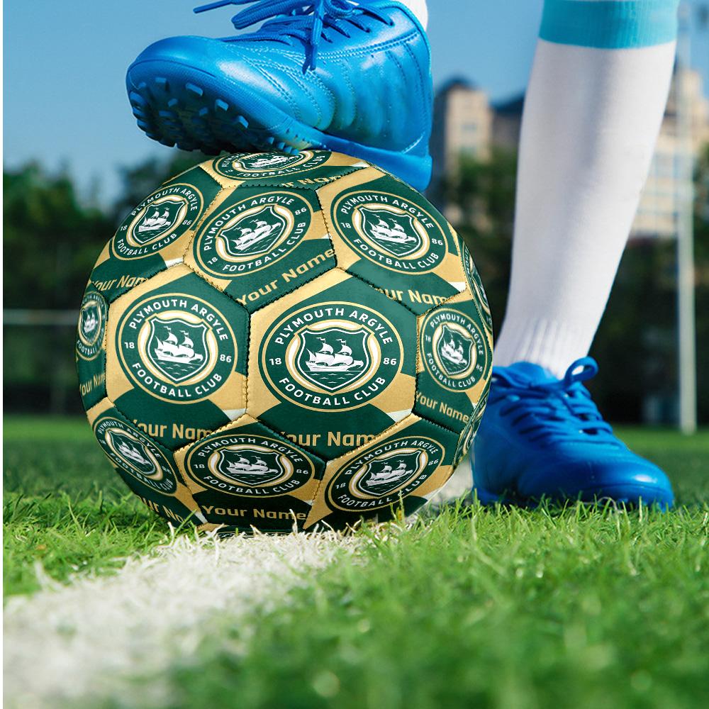 Plymouth Argyle FC Fashion Size 5 Football Wearproof Non‑Slip Soccer Ball For Sports Training Entertainment Use