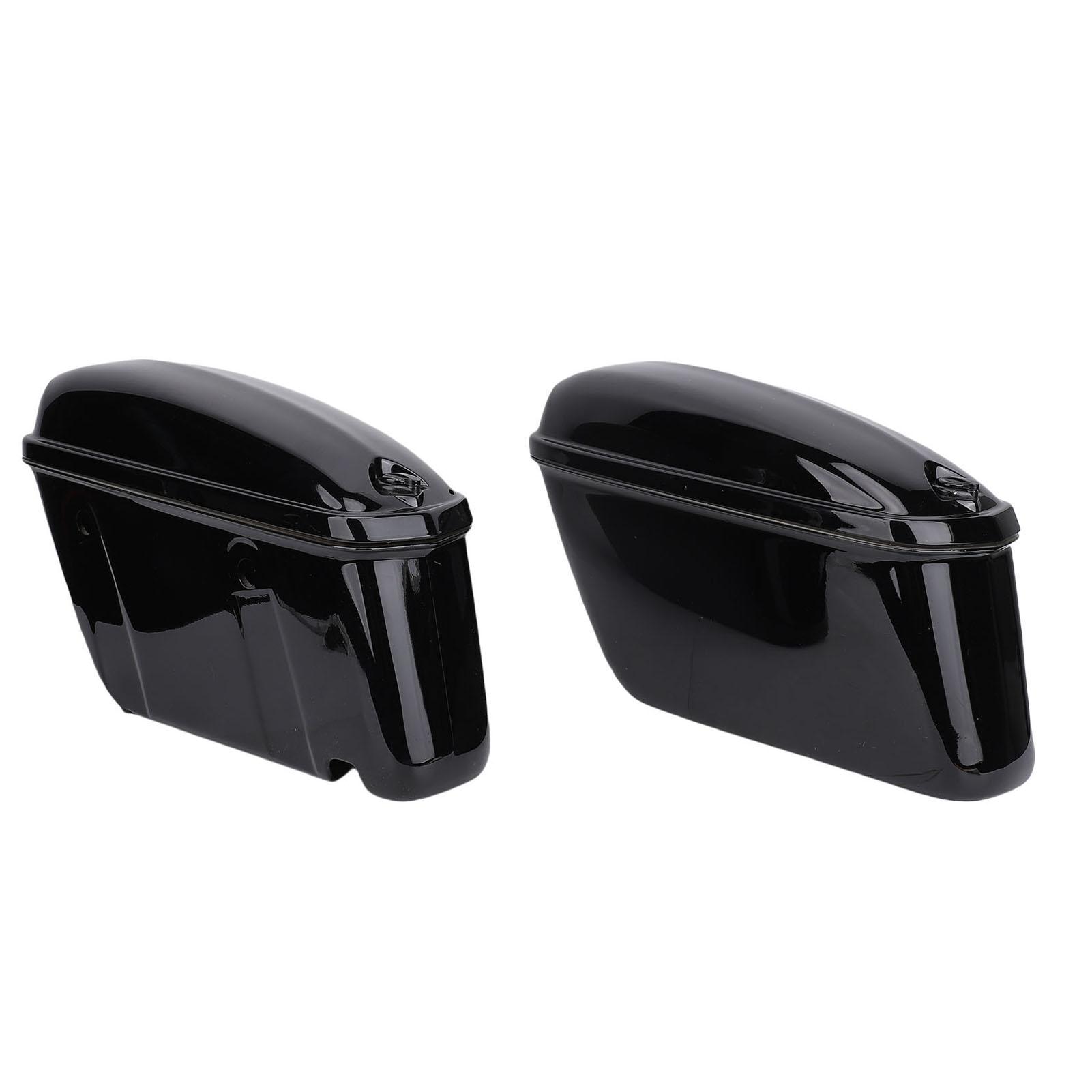 

22L Motorcycle Hard Saddle Bags with Lock Rugged ABS Plastics Universal Motorcycle Trunk Side Storage Carrier Glossy