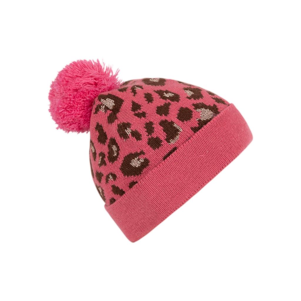 Trespass Girls Kaylani Leopard Print Knitted Beanie