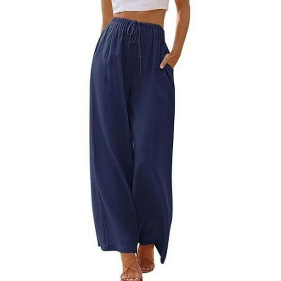 2024 Women's Casual Loose Drawstring Wide-Leg Pants for Spring and Autumn