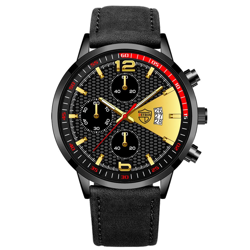 Belt Men'S Watch Trendy Personality Quartz Watch Calendar Luminous