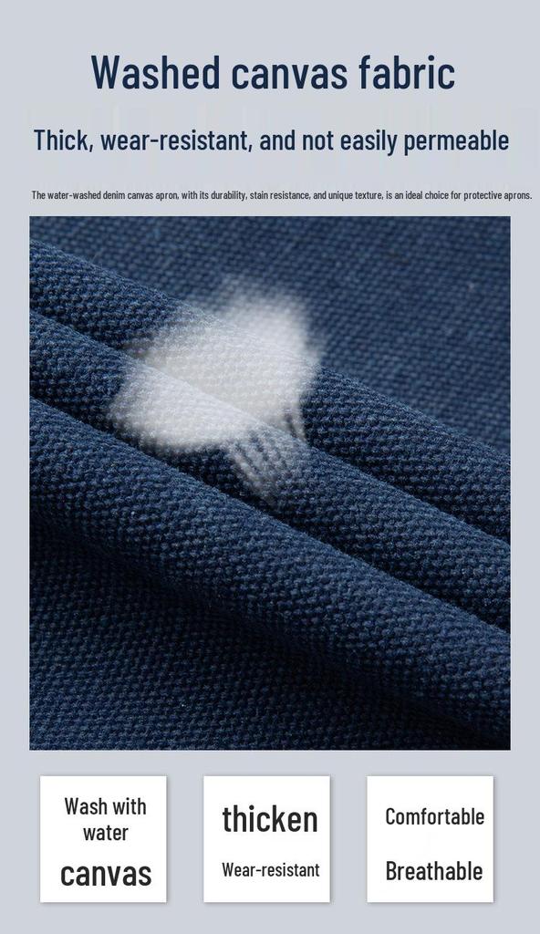Custom Waterproof Washable Denim Apron for Women - Nail Art, Baking, Coffee, Milk Tea Shop, and Barber Use