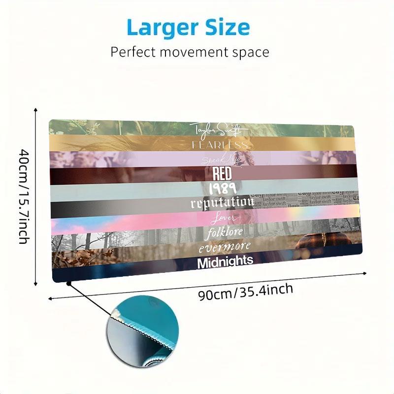 Taylor Swift Albums Large Size Mouse Pad Large Gaming Table Cushion Nonslip Laptop Tablet Big Mousepad Xxl Mat Mini Pc Playmat With Lock Edge