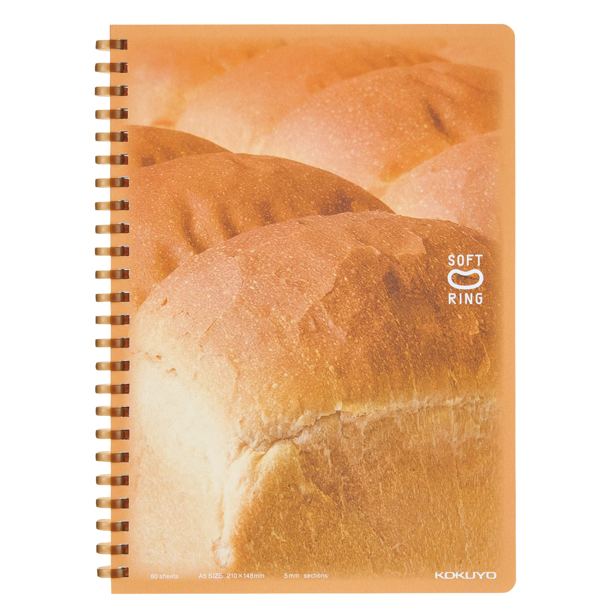 KOKUYO Soft Ring Notebook 10th Anniversary Edition Soft Bakery A5 5mm Grid Bread Design (SU-SV338S5-L1-3)